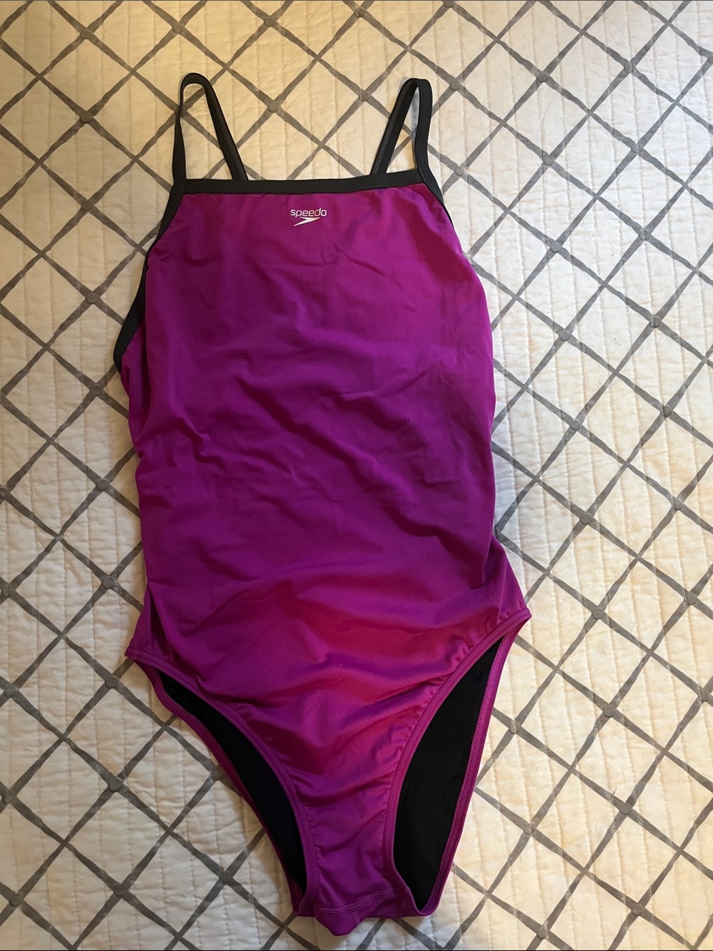 Speedo - magenta and grey swimsuit size 14